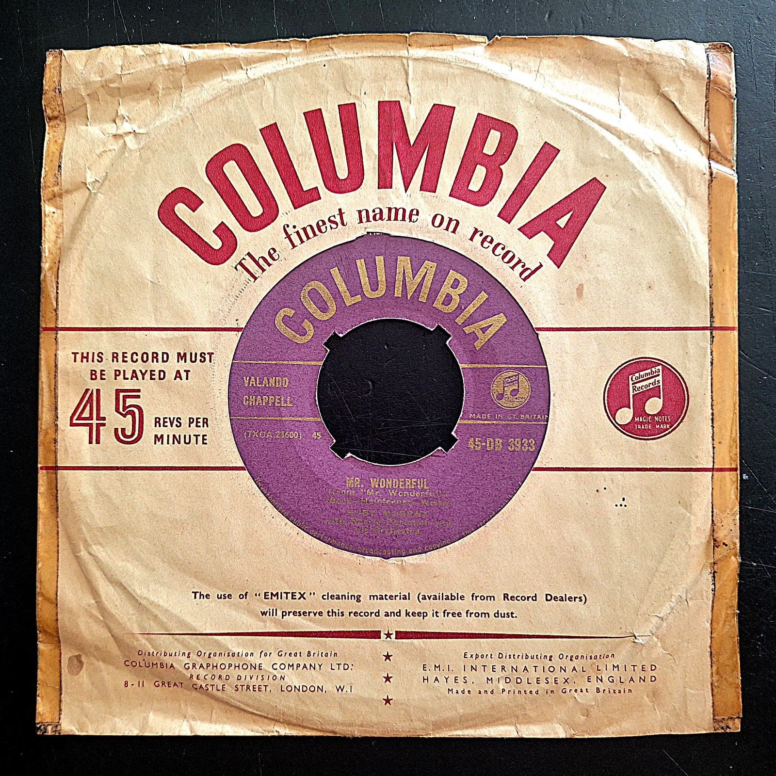 7"/SINGLE  RUBY MURRAY - Mr. Wonderful, Ophalen of Verzenden, Gebruikt, Pop