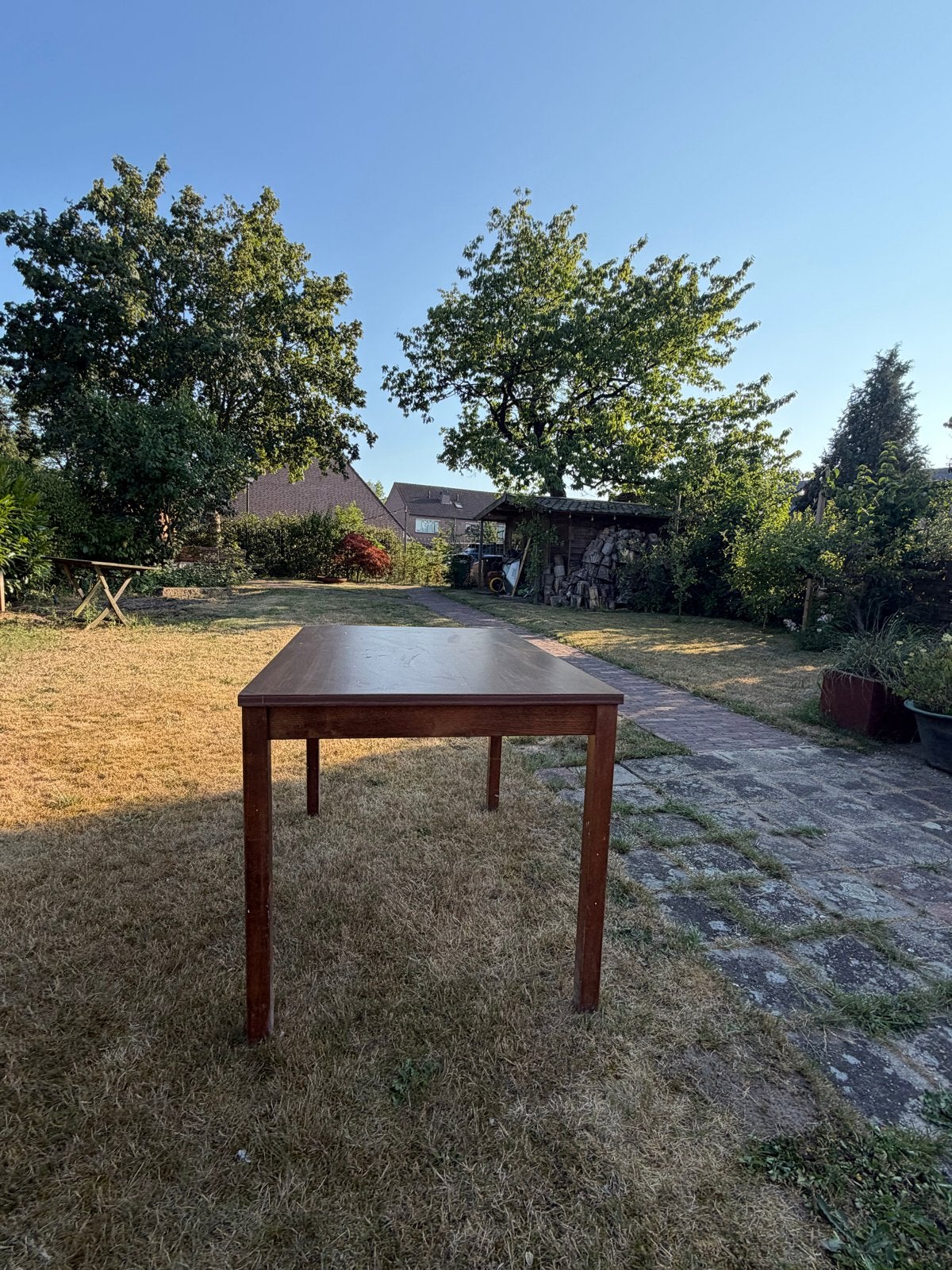 Gratis eettafel, Huis en Inrichting, Tafels | Eettafels, Ophalen, Gebruikt, 100 tot 150 cm, 50 tot 100 cm