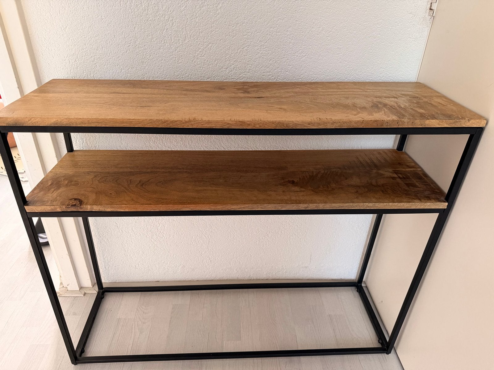 Mooi houten kastje met metalen frame voor hal of gang, Ophalen, Zo goed als nieuw