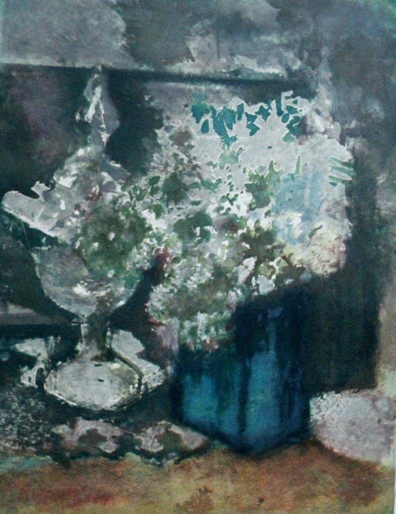 Kees Verwey(1900) Lithografie "Vaas bloemen en glas" Ges Gen, Antiek en Kunst, Gelimiteerde oplage, Ophalen of Verzenden, Dieren en Natuur