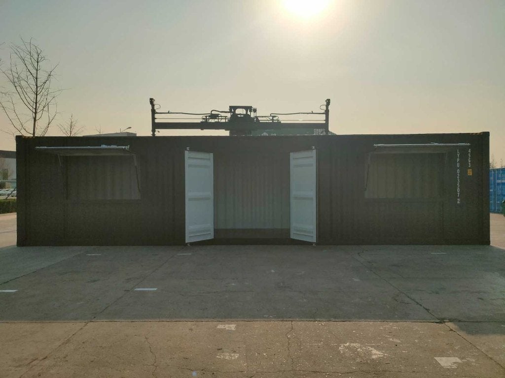 Container 40ft high cube zeecontainer 2 ramen en 1 minideur, Ophalen