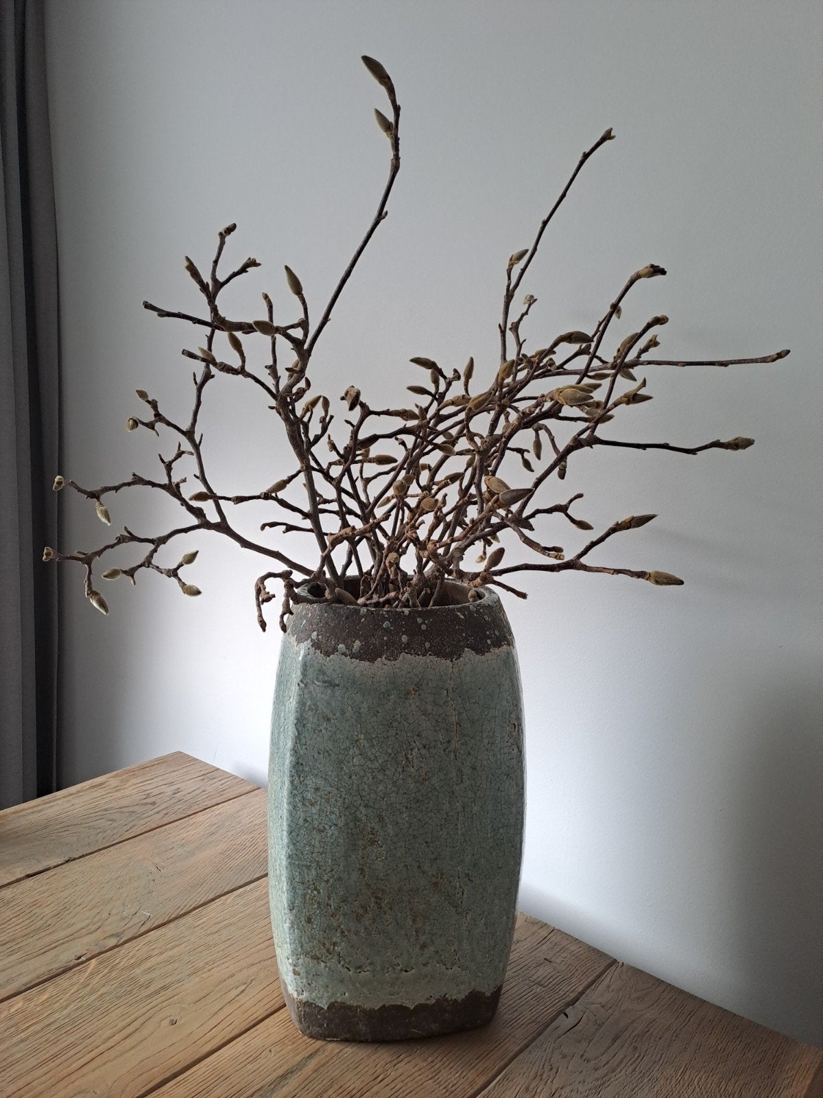 PTMD pot met magnolia takken, Huis en Inrichting, Ophalen, Overige kleuren, Aardewerk of Porselein, Minder dan 50 cm