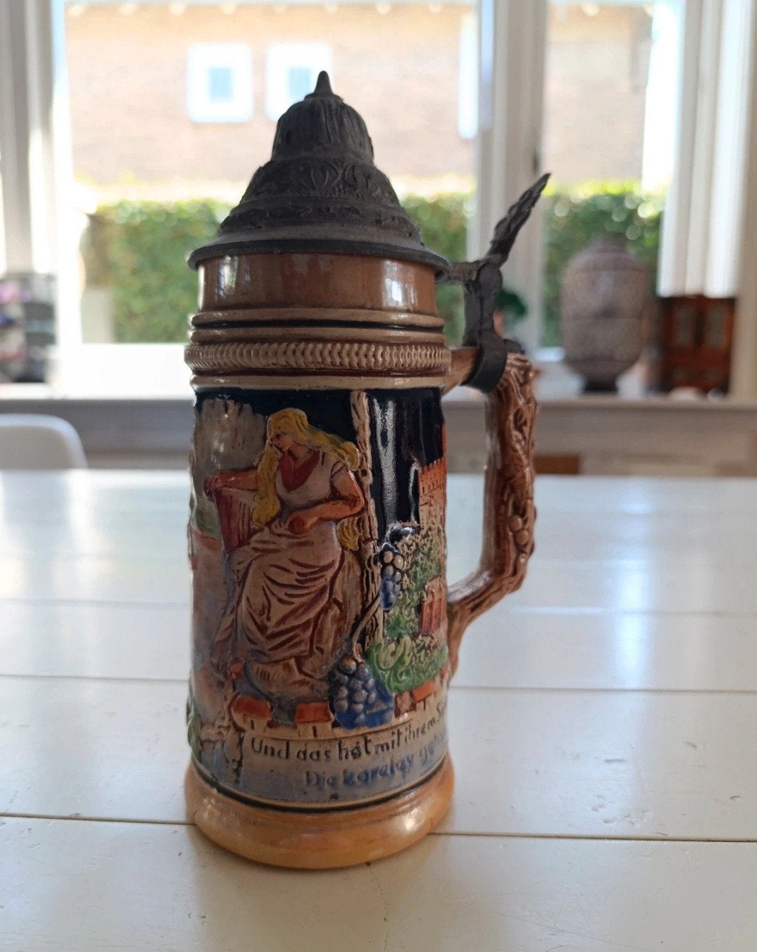 Vintage Duitse Bierpul - Loreley Reliëf (0.5L), Ophalen of Verzenden