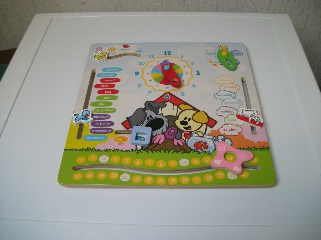Kalender-klok Woezel en Pip, Kinderen en Baby's, Ophalen of Verzenden, Gebruikt