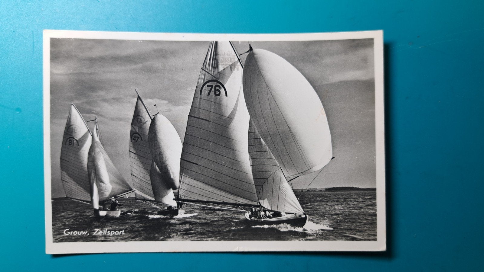Grouw zeilsport 1960 zeilboten, Verzenden, 1940 tot 1960, Gelopen, Friesland