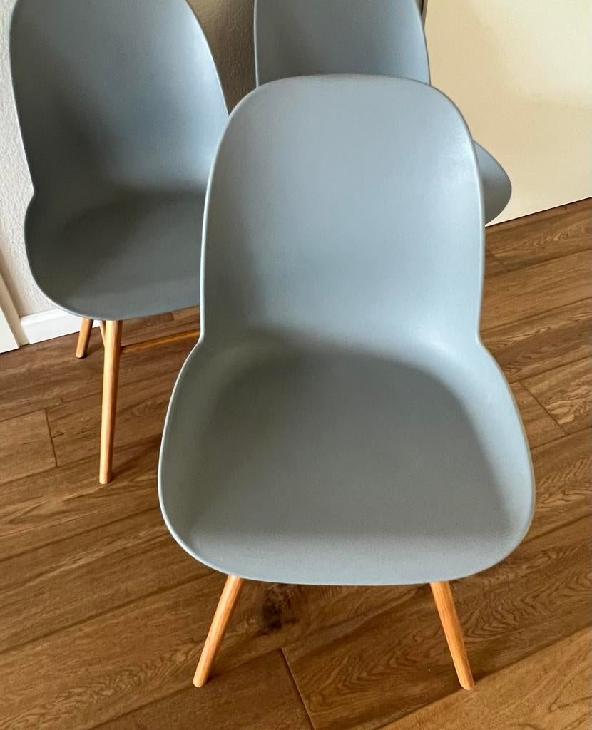 4 grijze kuip stoelen Loods 5, Huis en Inrichting, Stoelen, Ophalen, Kunststof, Zo goed als nieuw, Vier