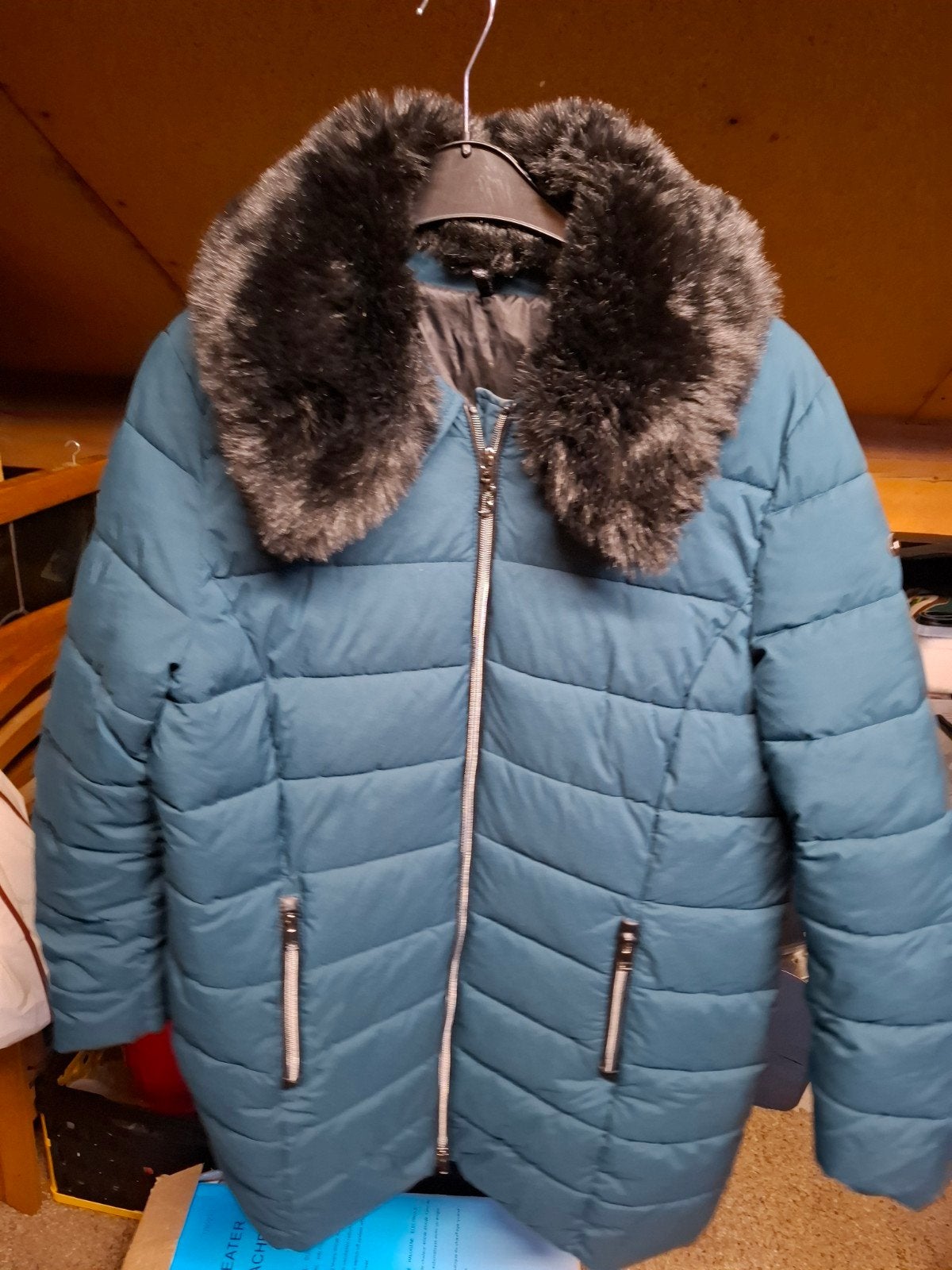 Bonita winterjas met bontkraag - Maat 44, Kleding | Dames, Blauw, Maat 42/44 (L), Bonita, Ophalen of Verzenden