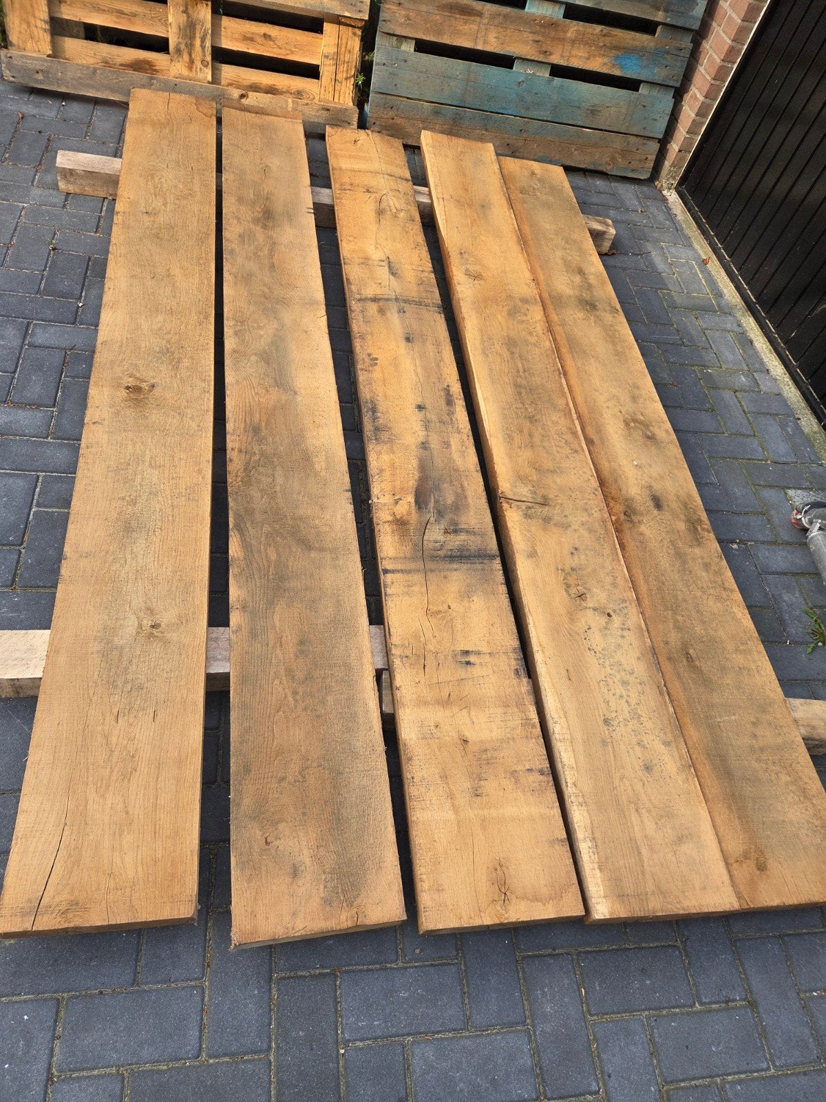 Eiken planken 50x270x2600mm, Doe-het-zelf en Verbouw, Hout en Planken, Ophalen, Gebruikt, 25 tot 50 mm, Eiken