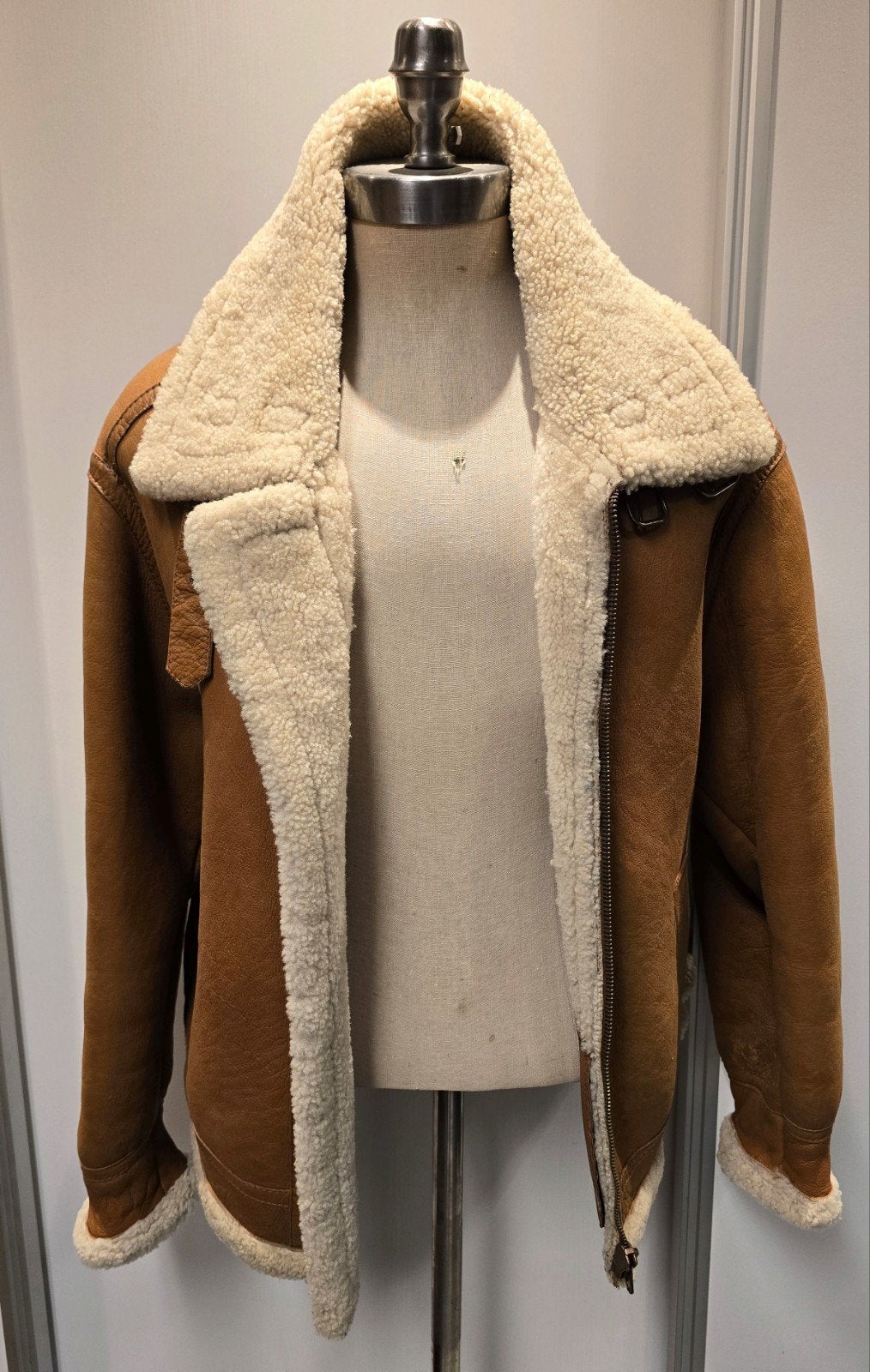 Heren lammy coat pilotenjas - maat M - lamsleer en lamsvacht, Kleding | Heren, Ophalen of Verzenden, Gedragen, Maat 48/50 (M)