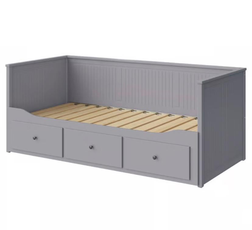 Hemnes IKEA bedbank met 3 lades, Huis en Inrichting, Slaapkamer | Bedden, Ophalen, Wit, Tweepersoons, 80 cm