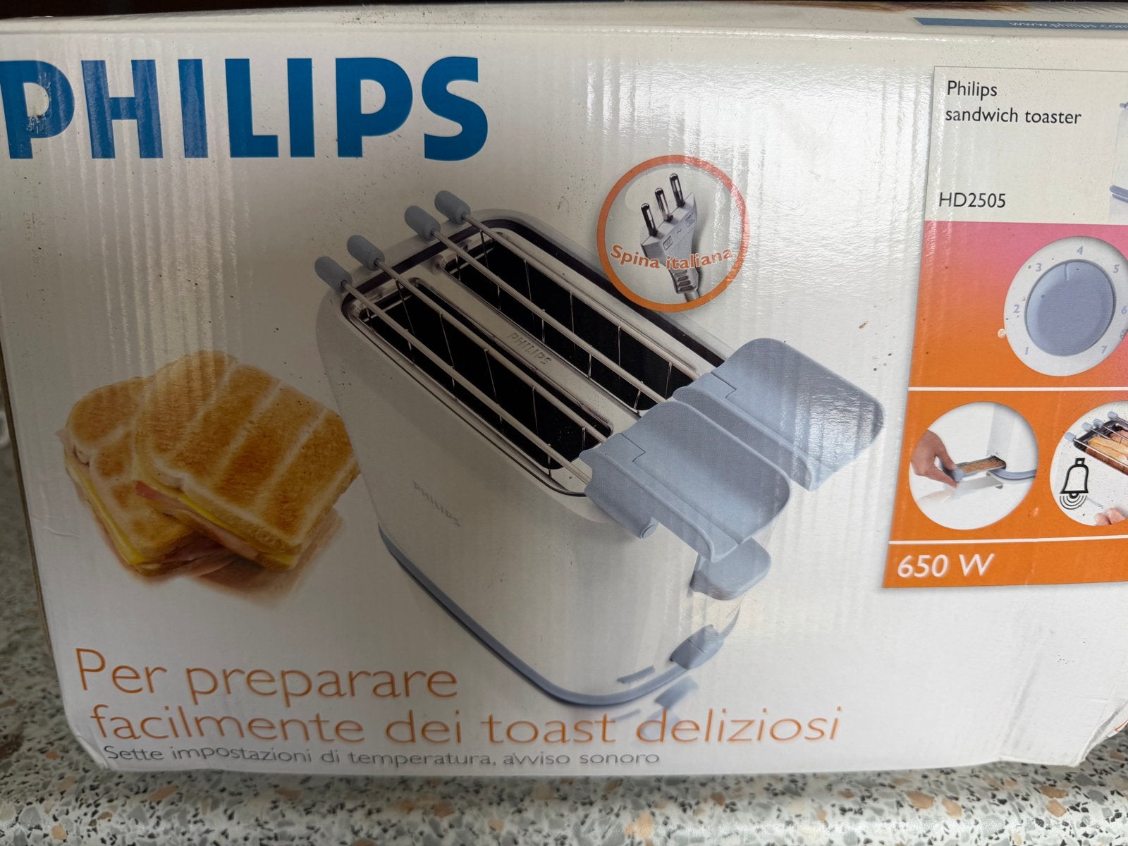 Philips HD2505 Sandwich Toaster - Nieuw in doos, Ophalen, Nieuw