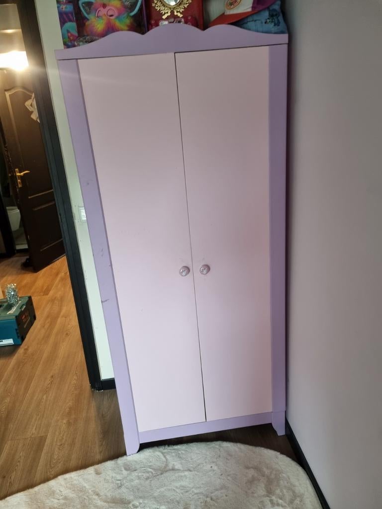 Meisjes kledingkast lila/roze, Huis en Inrichting, Ophalen, Gebruikt, 50 tot 75 cm, 150 tot 200 cm