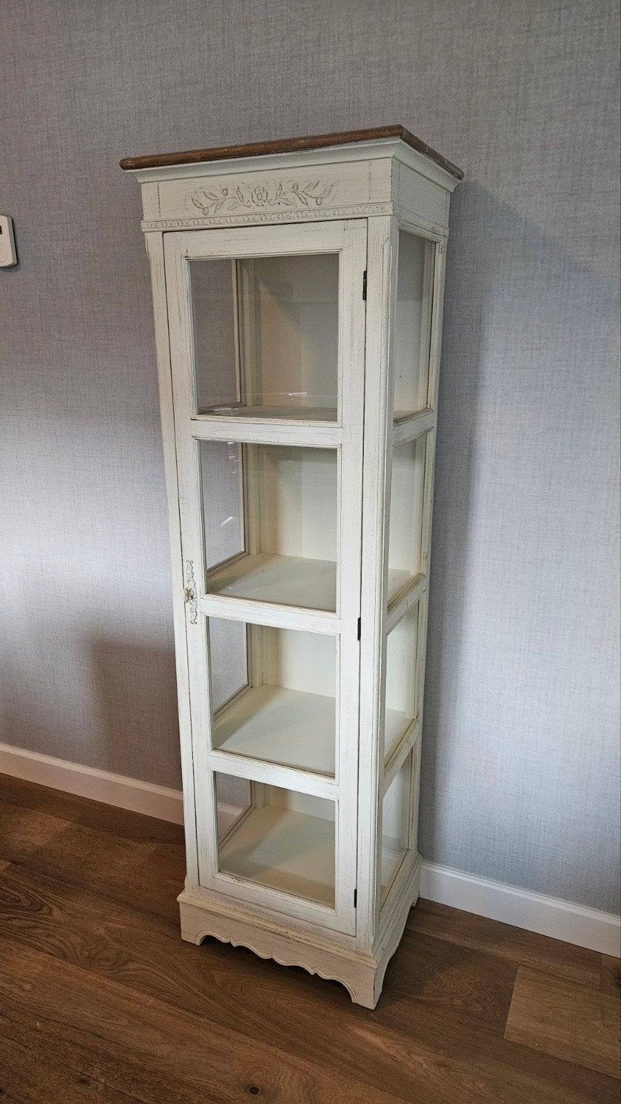 Landelijke of brocante vitrinekast / boekenkast, Ophalen, Minder dan 50 cm, Met deur(en), 150 tot 200 cm