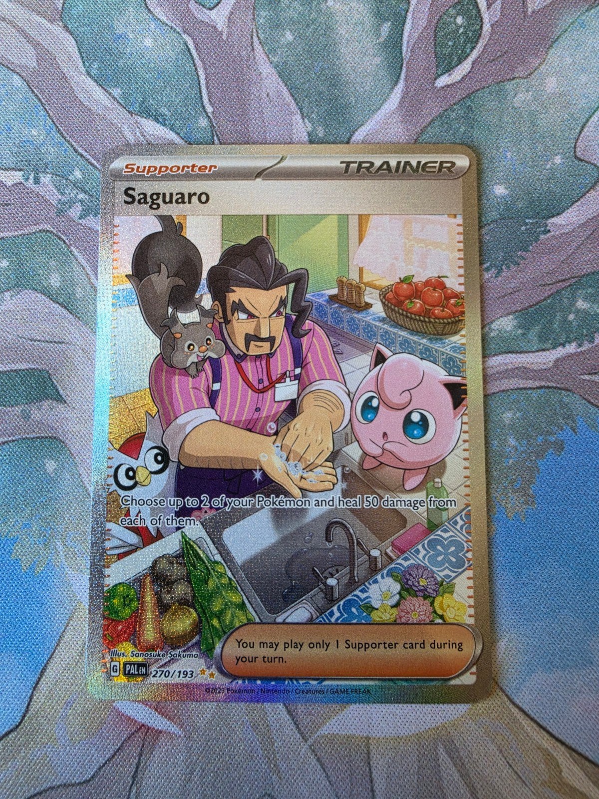 pokemon paldea evolved saguaro illustration trainer 270/193, Ophalen of Verzenden, Nieuw, Losse kaart, Foil