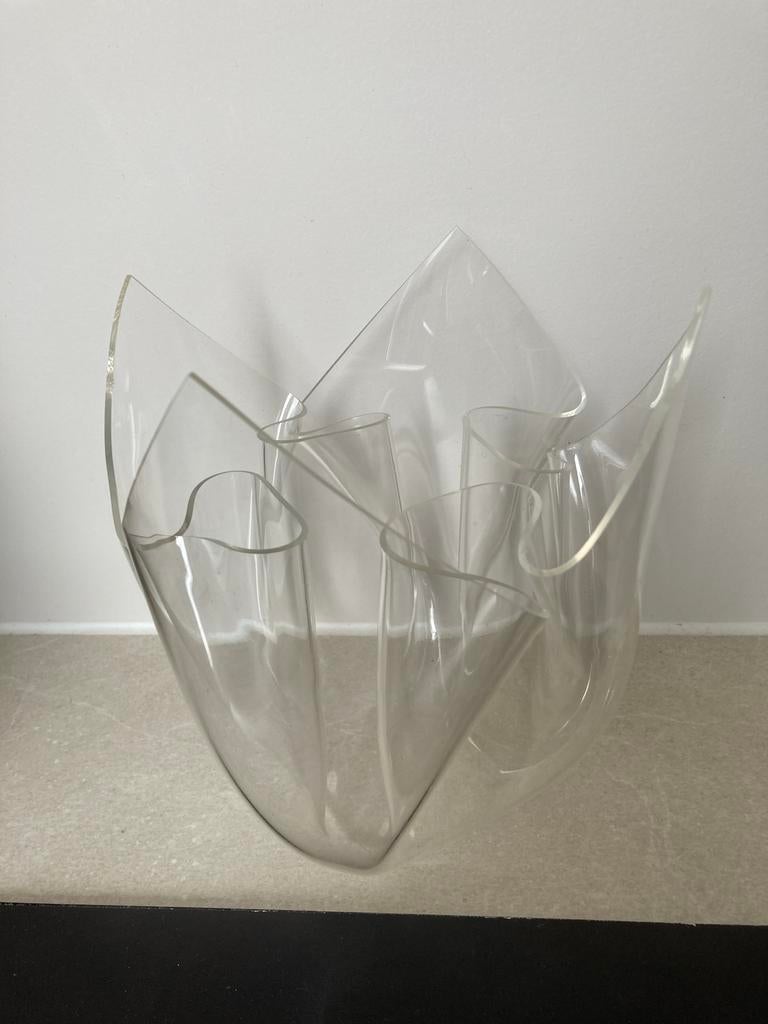 Acryl / plexiglas spage age design vaas 1970’s, Ophalen