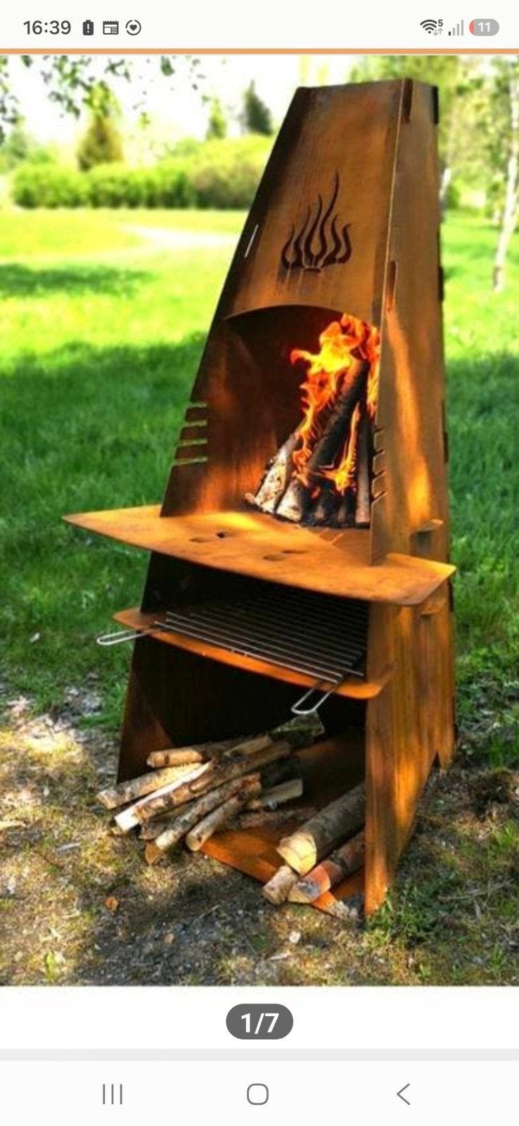 Cortenstaal Openhaard en bbq in een, Tuin en Terras, Ophalen