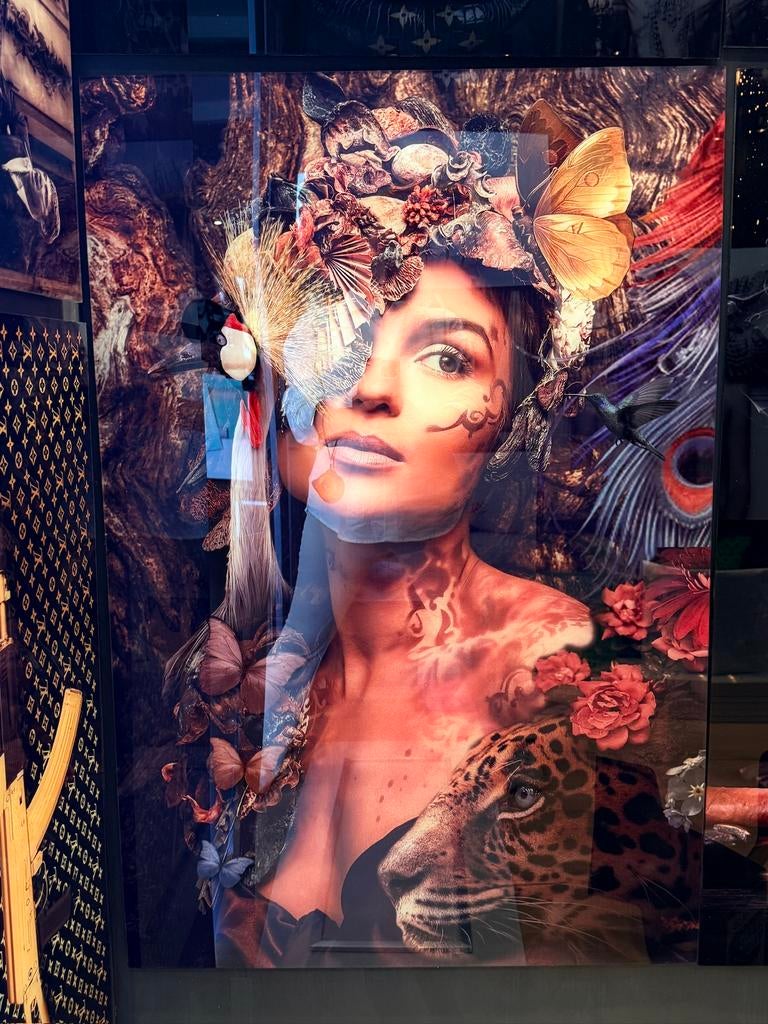 Prachtige portret vrouw plexiglas schilderij, Ophalen of Verzenden