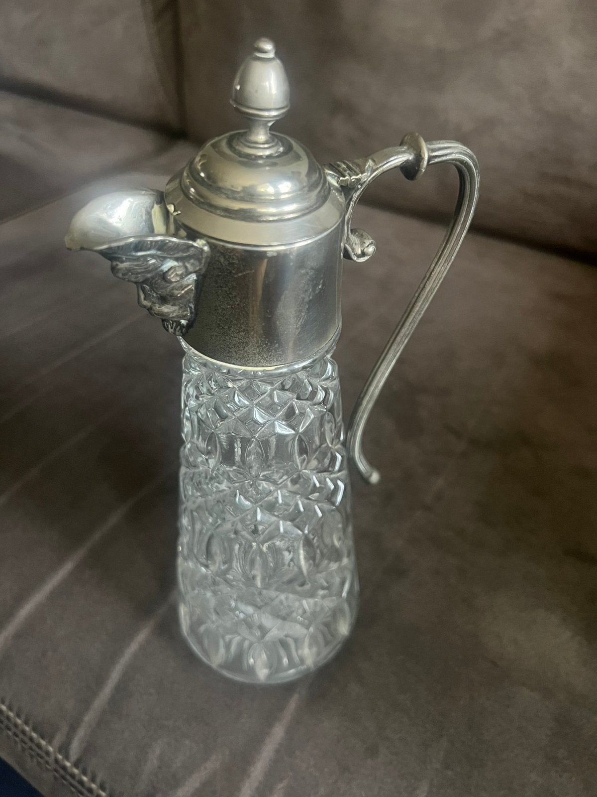 Antieke Engelse Kristallen Wijnkaraf / Claret Jug., Ophalen of Verzenden