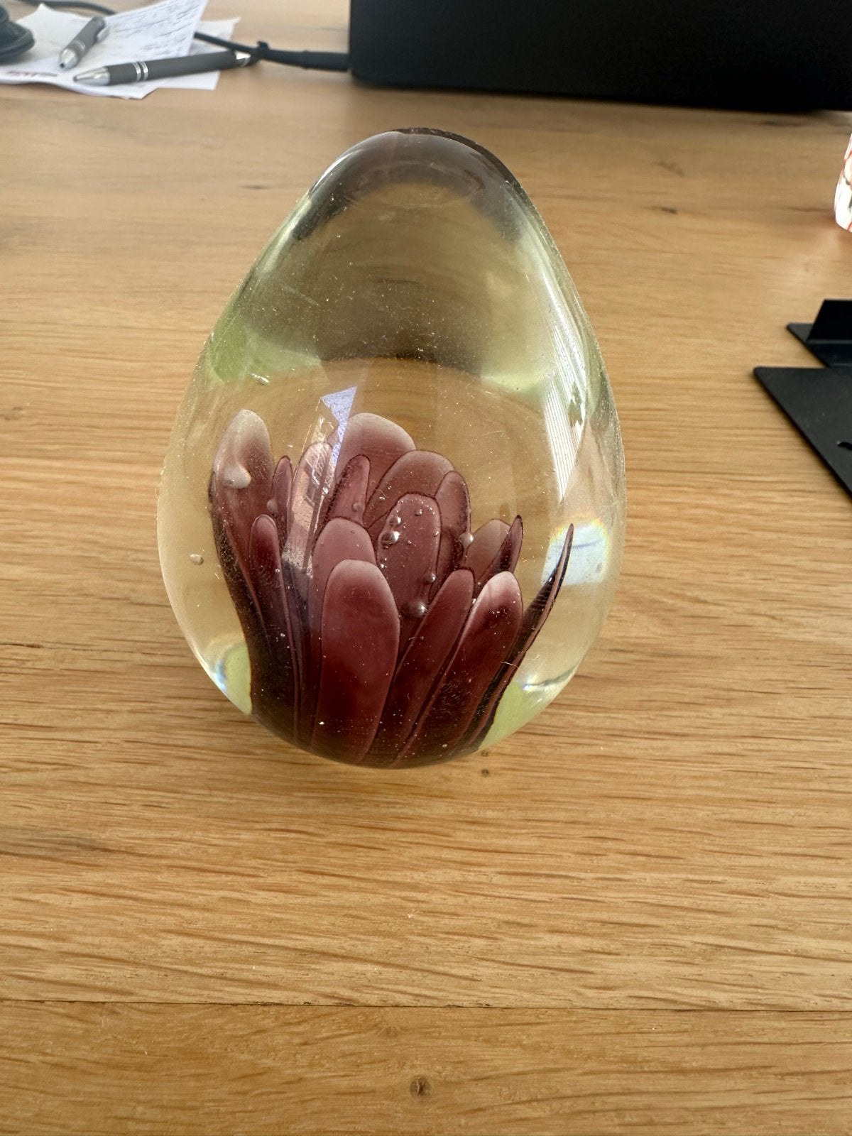 Set van 4 glazen sculptuur met bloemen en kwal, Meerkleurig, Ophalen of Verzenden, Zo goed als nieuw, Modern