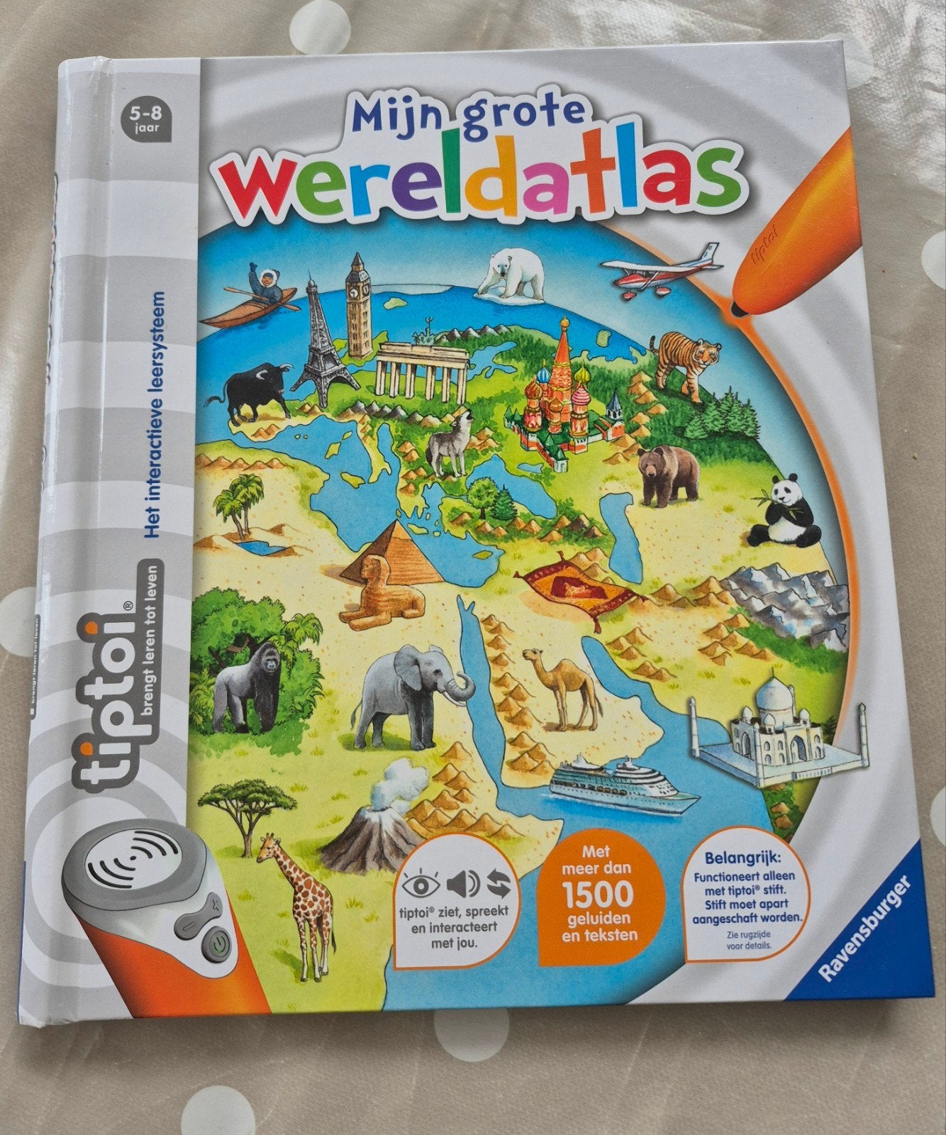Tiptoi Mijn Grote Wereldatlas en kaart (zonder pen), Ophalen of Verzenden, Zo goed als nieuw