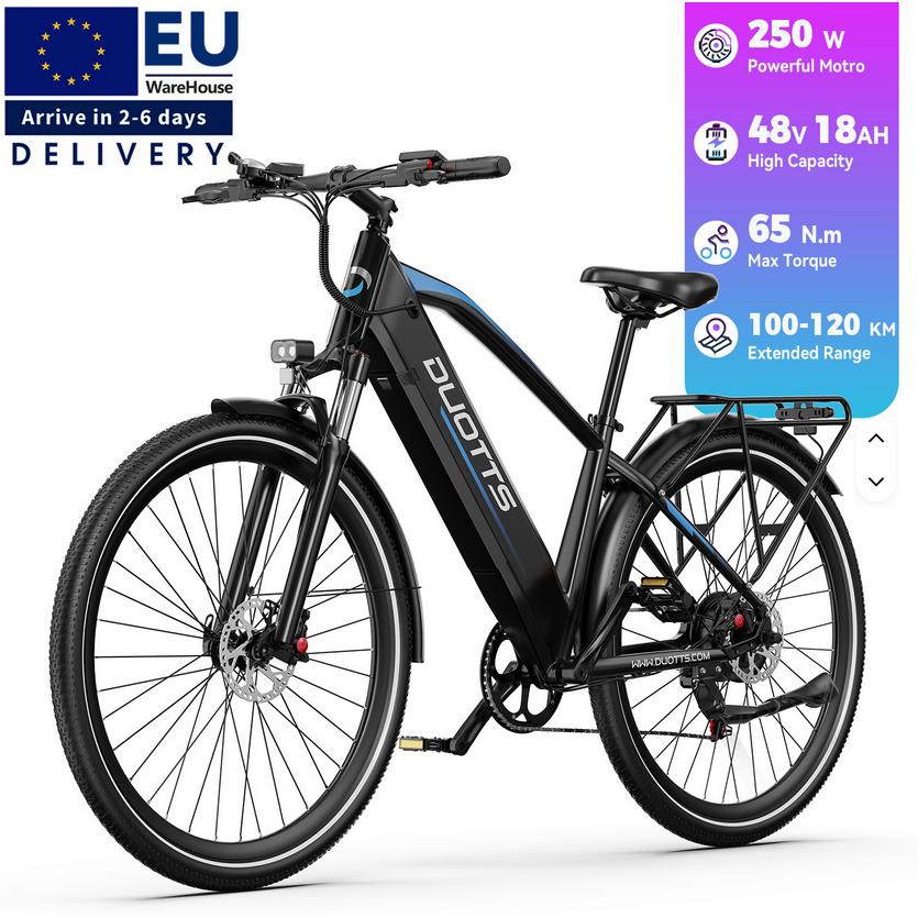 DUOTTS C29 Max E Bike 48V 18A 500W Motor 120Km, Fietsen en Brommers, Elektrische fietsen, Verzenden, Nieuw, 50 km per accu of meer