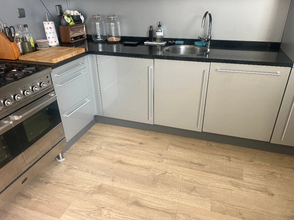 Aanrechtblad, Zwart Graniet, Ophalen, Gebruikt, 100 tot 150 cm, Zwart