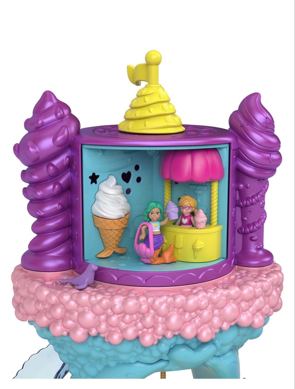 Polly Pocket Regenboog Speelland Zeemeermin Attractie Speels, Ophalen of Verzenden, Zo goed als nieuw, Poppenhuis