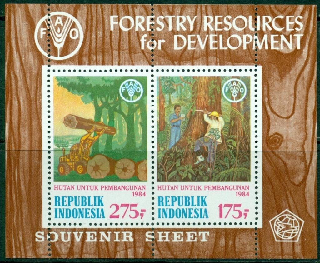 Indonesie 1984 - ZBL 1192 (Blok 62) - Ontwikkeling bosbouw, Ophalen of Verzenden, Postfris, Zuidoost-Azië