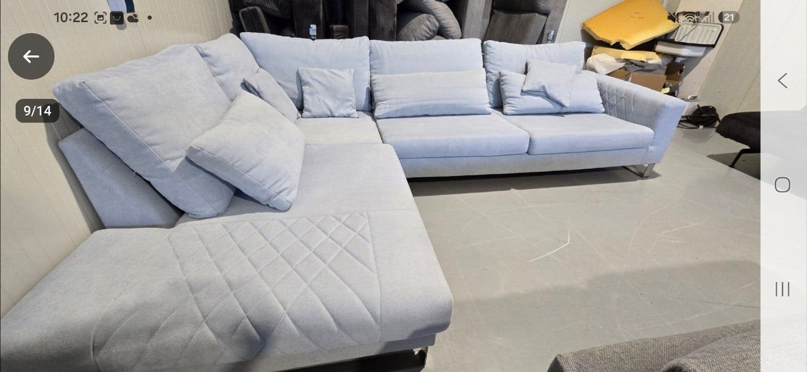 Mooie Hoekbank Grijs/Blauw Profijt Meubels - Z.G.A.N., Huis en Inrichting, Banken | Bankstellen, 125 tot 150 cm, Profijt Meubels