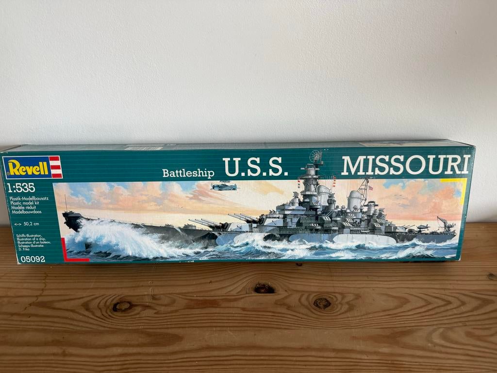 Revell Battleship U.S.S. Missouri 1:535 Modelbouwdoos, Hobby en Vrije tijd, Modelbouw | Boten en Schepen, Ophalen of Verzenden