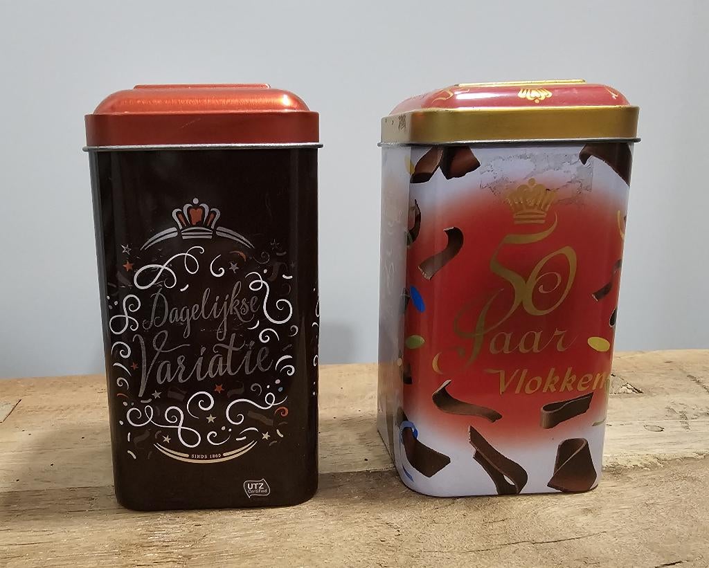 2 LEUKE "DE RUIJTER" BLIKJES, Ophalen of Verzenden, Gebruikt, Overige, Overige merken