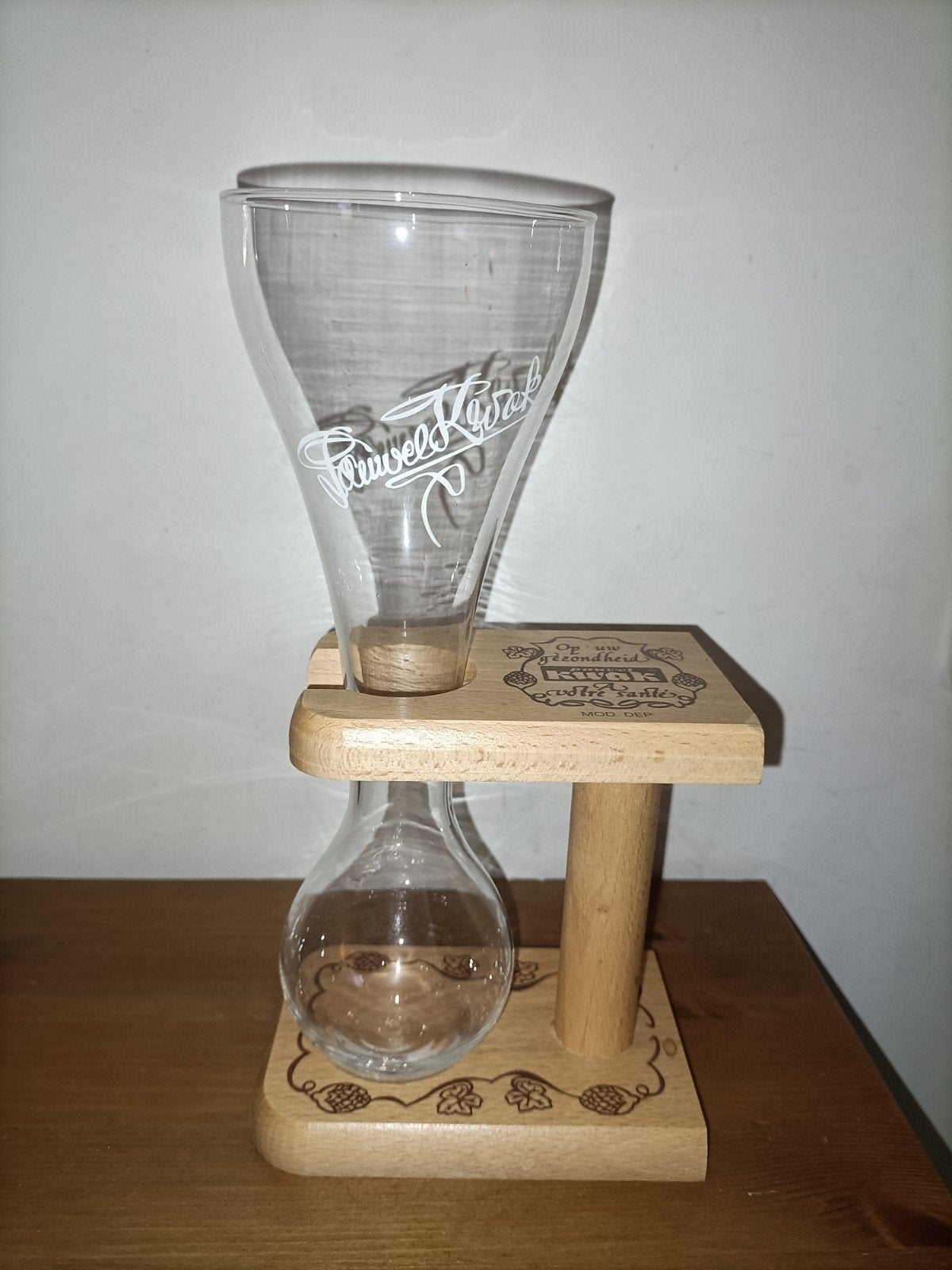 Pauwel Kwak bierglas op houten standaard, Verzamelen, Ophalen of Verzenden