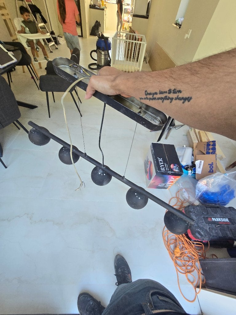 Hanglamp bij eetkamer, Ophalen, Gebruikt, Metaal, Modern?
