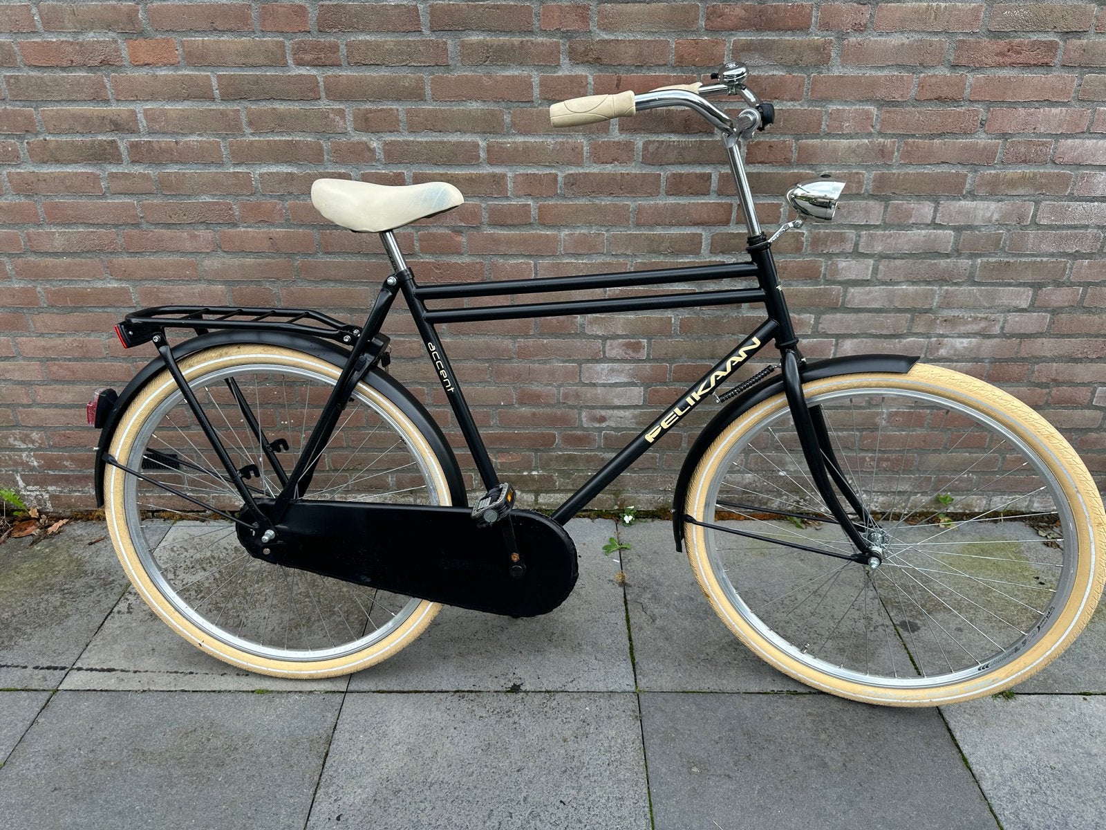 Pelikaan Accent Omafiets Zwart - Zo goed als nieuw, Ophalen, Terugtraprem, 50 tot 53 cm, Handrem