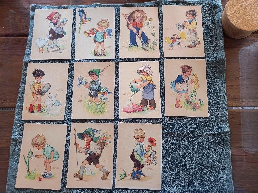 11 vintage kinderkaarten van Lungershausen, Verzamelen, Ophalen of Verzenden, 1940 tot 1960, Ongelopen, Kinderen