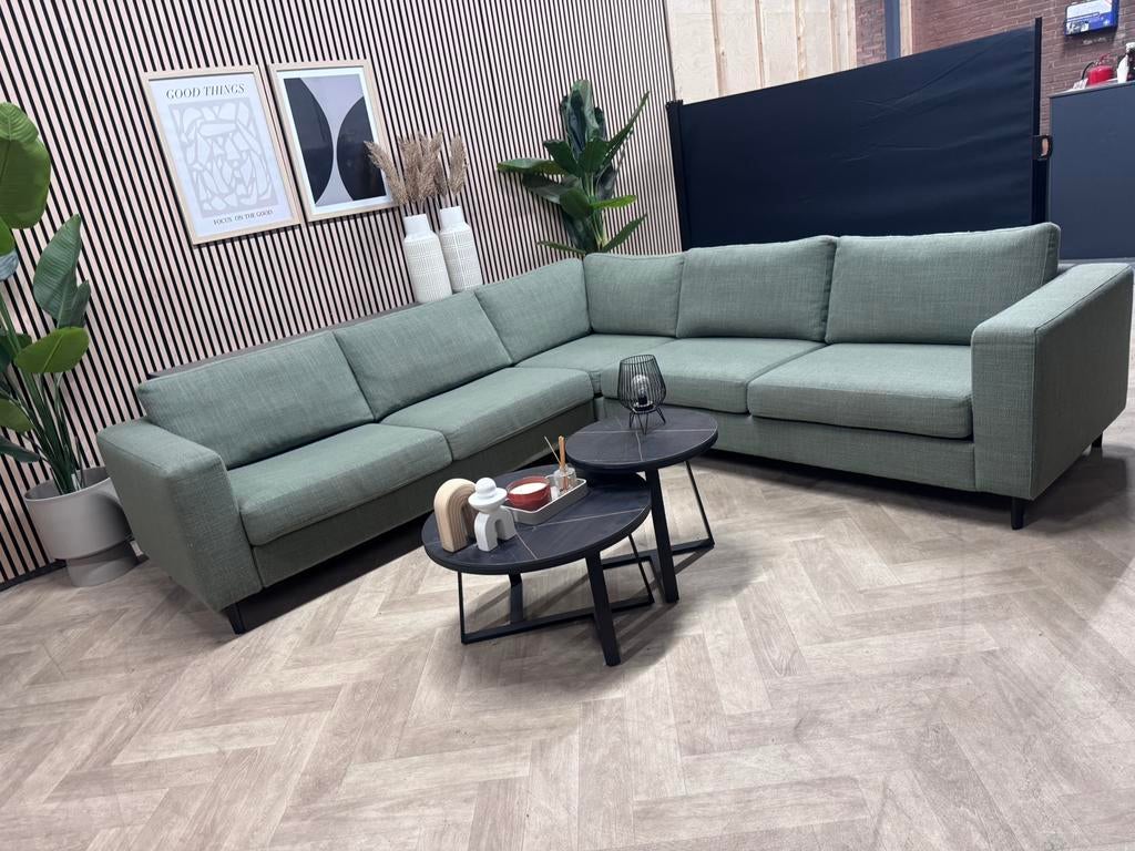 Moderne Home Center Hoekbank Elektrisch - Groen - 261 x 261, 250 tot 300 cm, -, -, Hoekbank