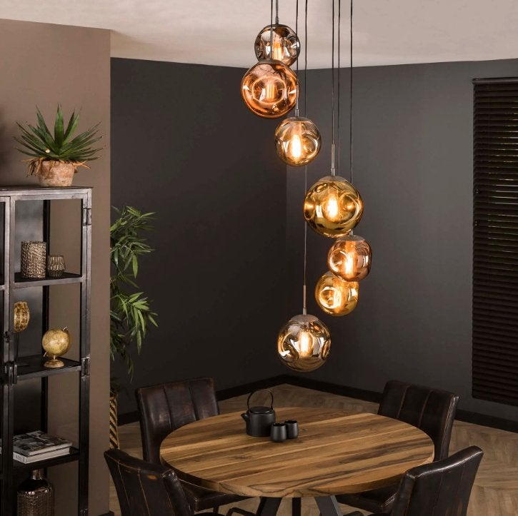 Hanglamp Stellar 7L getrapt (vide) – Oud Zilver – NIEUW, Ophalen of Verzenden, Nieuw
