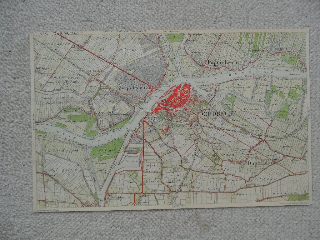 dordrecht  stafkaart  546  papendrecht  zwijndrecht afm41x26, Verzenden