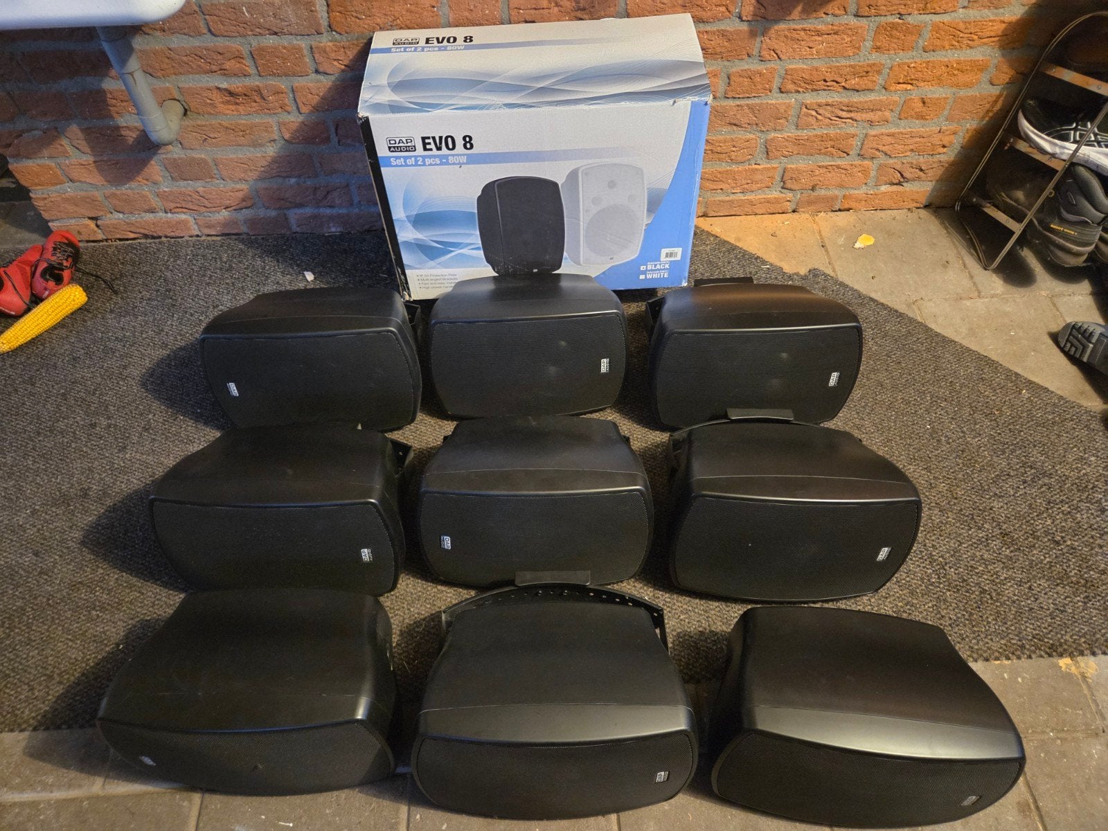 DAP EVO 8 Passieve Luidsprekers 80W - Set van 10 stuks, Gebruikt, Overige typen, 60 tot 120 watt, Ophalen