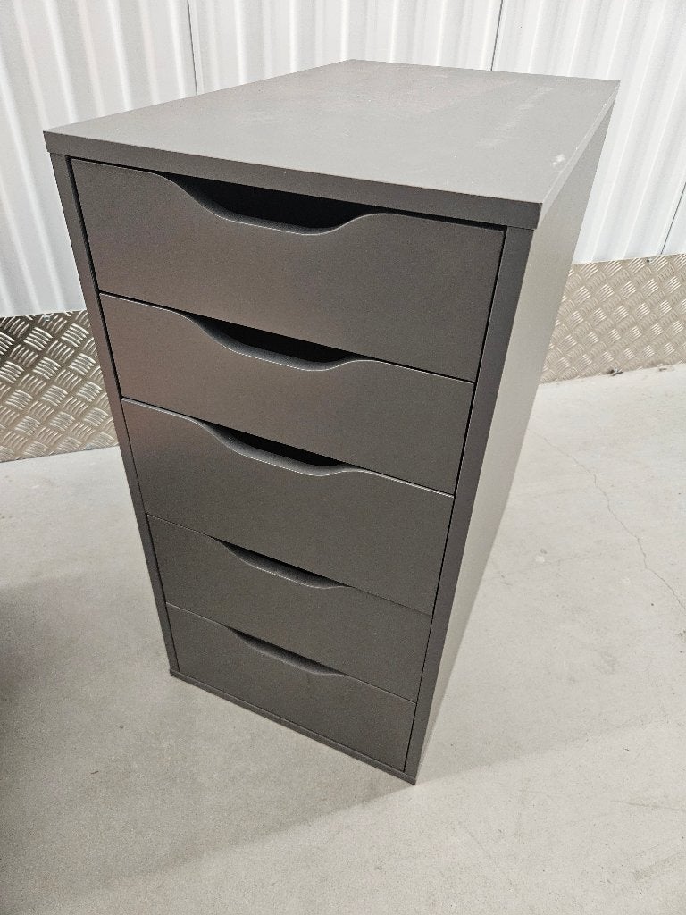 Ikea Ladenkastje Alex grijs, Ophalen, Minder dan 50 cm, 5 laden of meer, Zo goed als nieuw