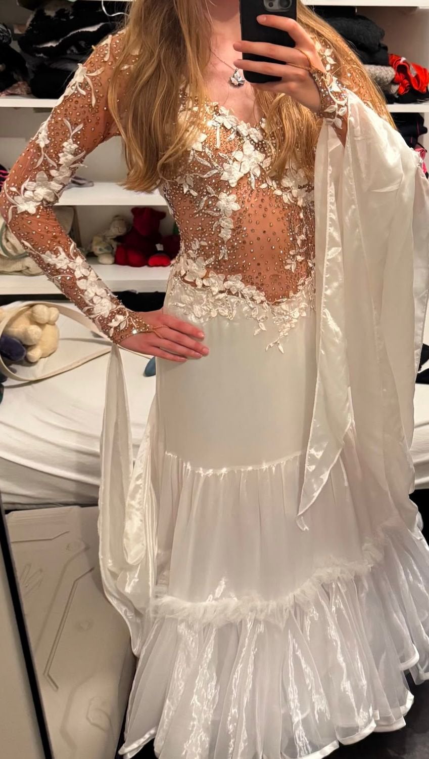 Ballroom jurk wit, Kleding | Dames, Maat 38/40 (M), Wit, Ophalen of Verzenden, Gedragen