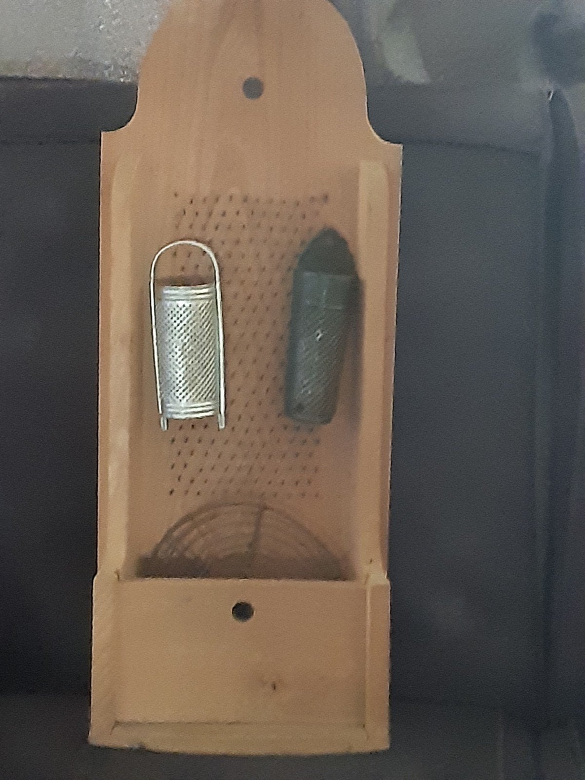 Ouderwetse gr houten bak," rasp"+opvangbak stoer brocante,, Ophalen of Verzenden