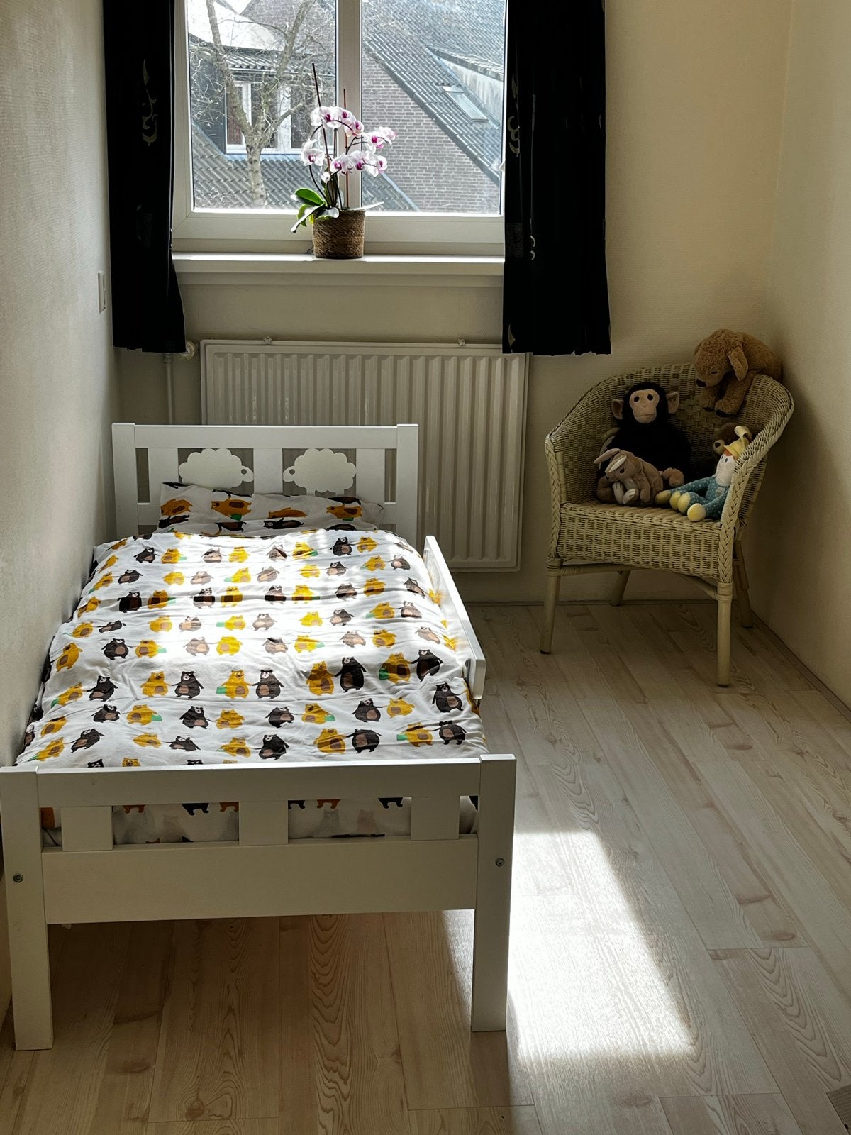 IKEA kinderbed 170 cm met matras en beddengoed, Ophalen, Gebruikt, 70 tot 85 cm, Matras