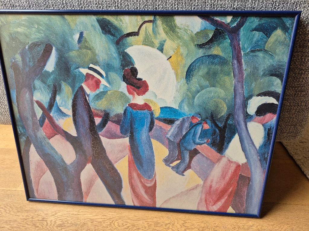 August Macke, professioneel ingelijste poster 'Promenade', Ophalen, Gebruikt, Overige stijlen, Overige typen