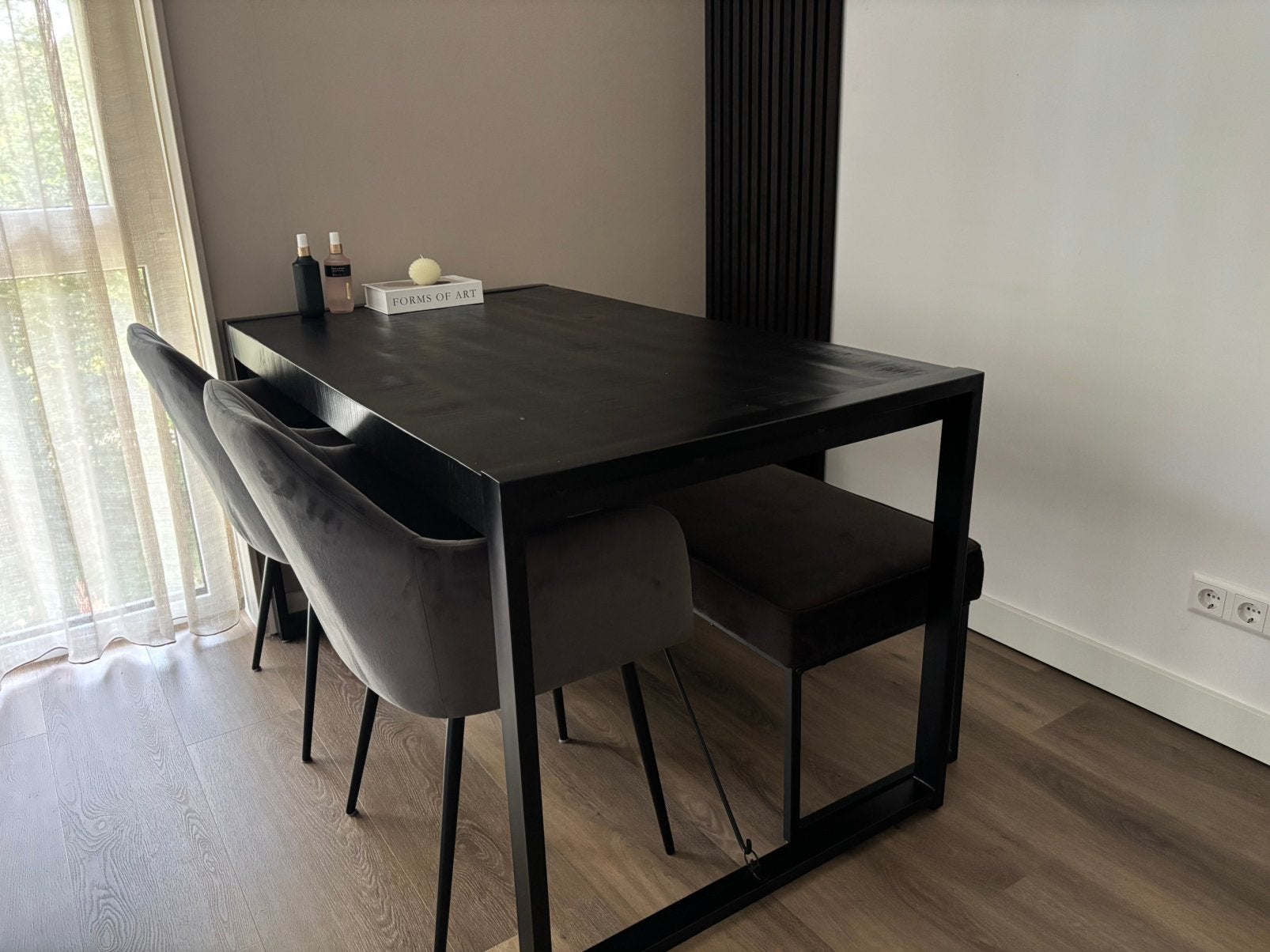 Eettafel met stoelen en bank, Huis en Inrichting, Ophalen, 100 tot 150 cm, 50 tot 100 cm, Zo goed als nieuw