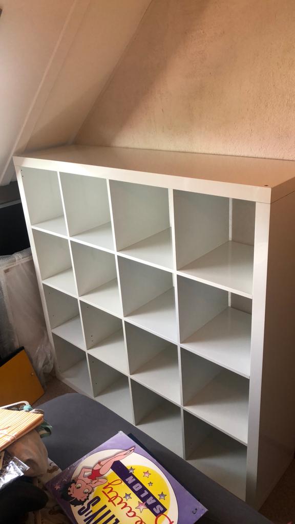 Kallax kast wit 4x4 inzetten, Huis en Inrichting, Kasten | Roldeurkasten en Archiefkasten, Ophalen, Overige materialen, Gebruikt