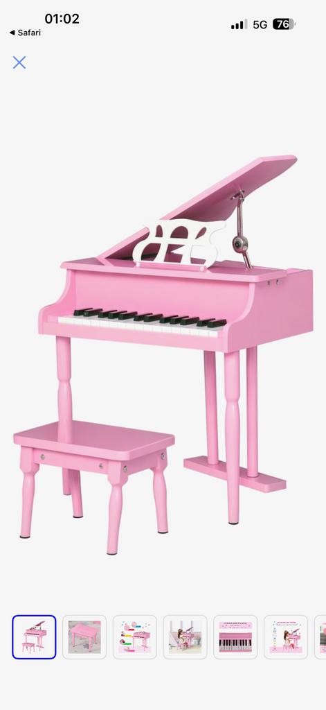 Kinderpiano roze nieuw, Ophalen, Zo goed als nieuw