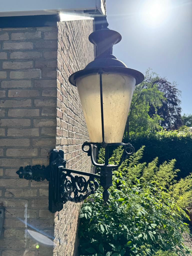 2x Antieke Lantaarn Hoeklamp Buitenverlichting, Ophalen of Verzenden