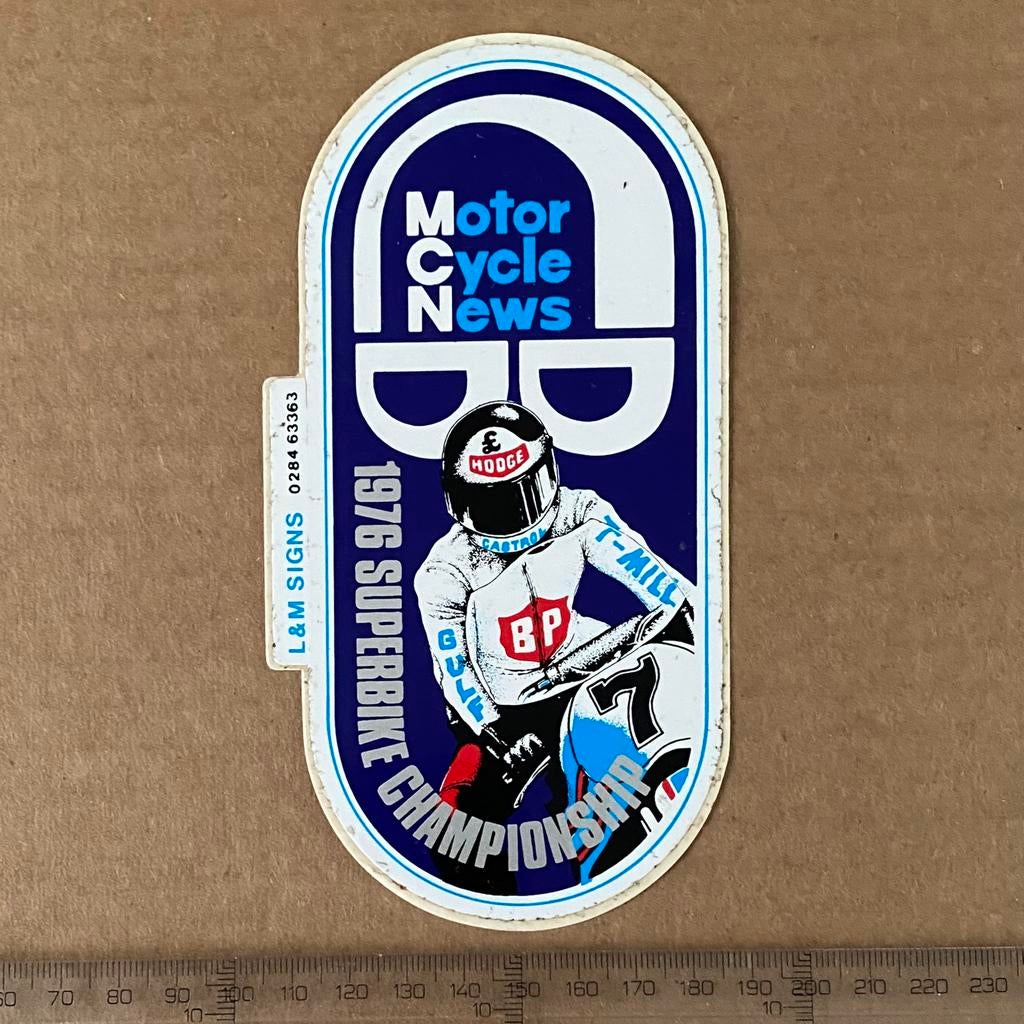 sticker superbike championship 1976 gulf bp, Verzenden, Zo goed als nieuw
