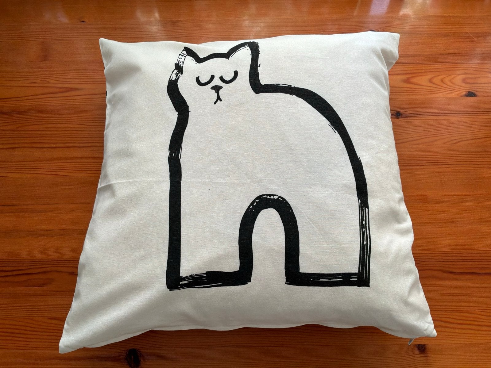 IKEA Fjädrar Kussen met Kattenhoes (Donsveren), Wit, IKEA, Afneembare hoes, Vierkant